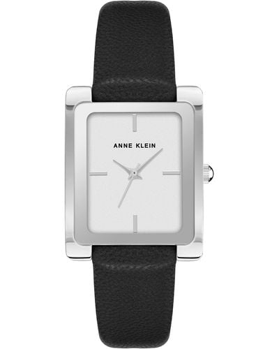 Anne Klein Leather Strap Watch - White