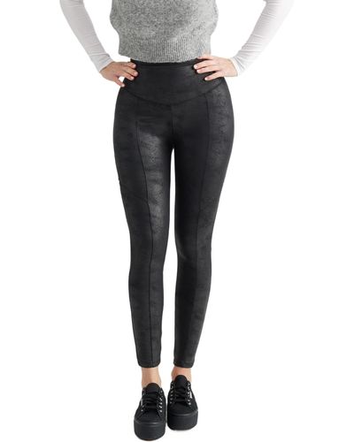 Yummie Stretch And Shine Faux Leather Shaping Legging - Black