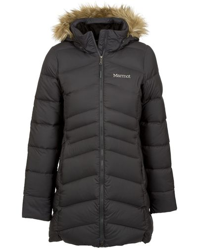 Marmot Montreal Mid-thigh Length Down Puffer Coat - Black
