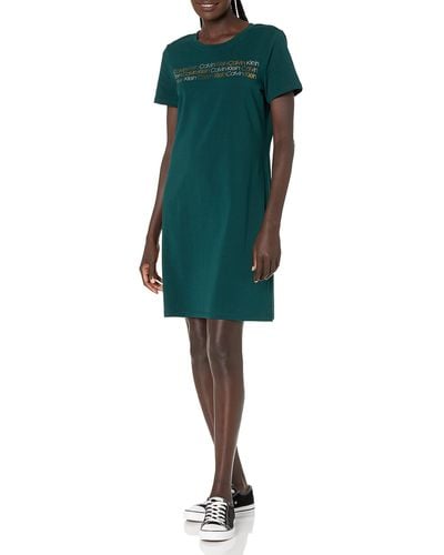 Calvin Klein Logo T-shirt Dress - Green