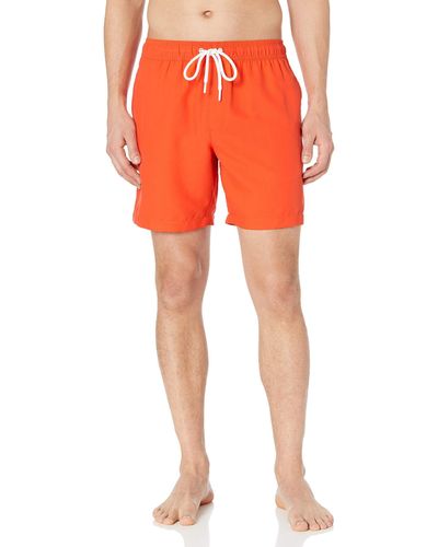 Amazon Essentials 7" Quick-dry Swimming Trunks - Red
