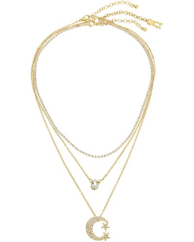 Steve Madden S Jewelry Celestial Moon Necklace Set - Metallic
