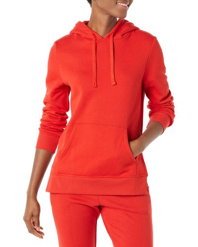 Amazon Essentials French Terry Hooded Tunic Sweatshirt - Red