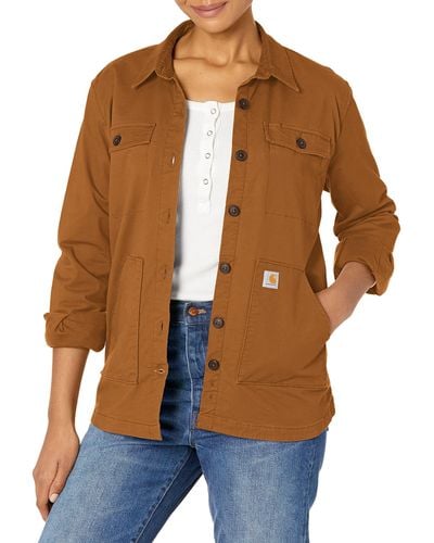 Carhartt Relaxed Fit Twill Lined Overshirt - Brown