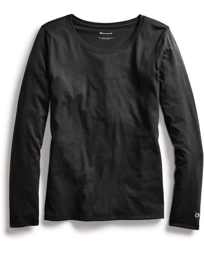 Champion , Classic Long-sleeve Tee, Comfortable T-shirt For , Black, X-large