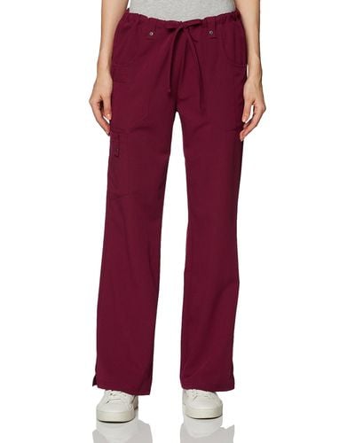 Dickies Xtreme Stretch Scrubs Pant Mid Rise Drawstring Cargo Plus Size 82011p - Red