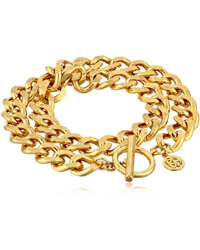 Ben-Amun Long Gold-tone Chain Bracelet - Metallic