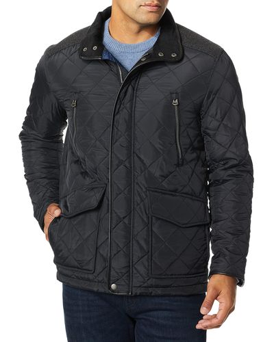 Cole Haan Quilted Jacket With Wool Yoke - Gray