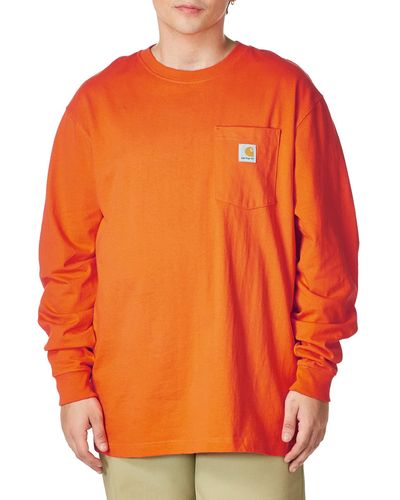Carhartt Big Tall Workwear Jersey Pocket Long Sleeve Shirt - Orange