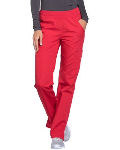 CHEROKEE Scrub Pants For Workwear Originals Pull-on Waist With Rib-knit Trim Ww210 - Red