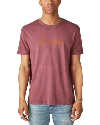 Lucky Brand Coors Crewneck Layering Graphic T-shirt - Red
