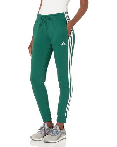 adidas Essentials 3-stripes Fleece Pants - Green