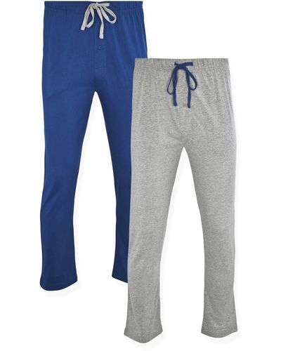 Hanes Solid Knit Sleep Pant With Pockets And Drawstring - Blue