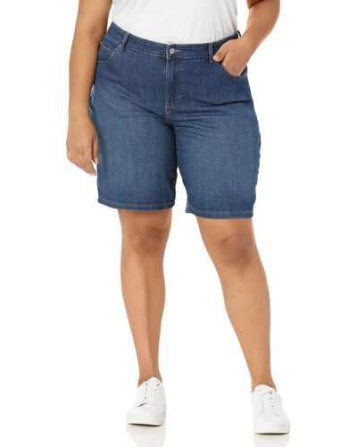 Lee Jeans Womens Relaxed-fit Bermuda Shorts - Blue