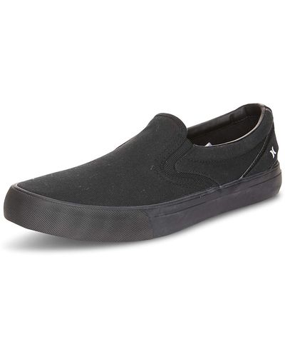 Hurley Slip-on Sneakers Casual Canvas Shoes-light Walking Comfortable - Black