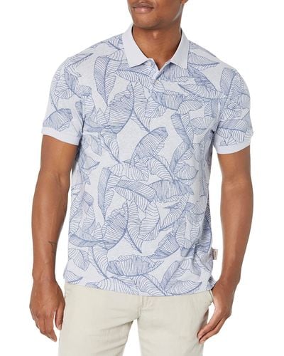 Guess Short Sleeve Leaves Polo - Blue