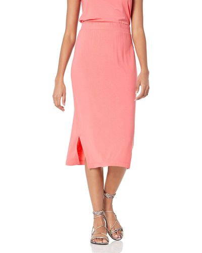 Amazon Essentials Pull-on Knit Midi Skirt - Pink