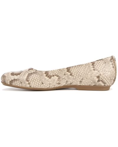Dr. Scholls S Wexley Slip On Ballet Flat Loafer Taupe Snake Print 9 M - White