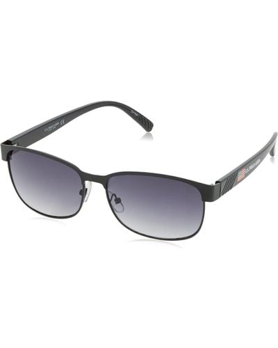 U.S. POLO ASSN. Mens Pa1018 Retro Metal Uv Protective Rectangular Sunglasses For Classic Gifts 60 Mm - Metallic