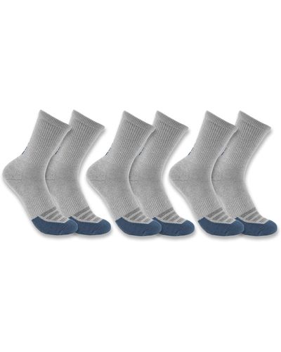 Carhartt Force Midweight Logo Crew Sock 3 Pack - Gray