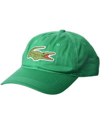 Lacoste Unisex Adult "big Croc" Twill Adjustable Leather Strap Hat Cap - Green