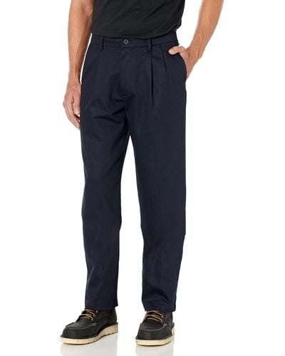 Dockers Classic Fit Signature Khaki Lux Cotton Stretch Pants-pleated - Blue