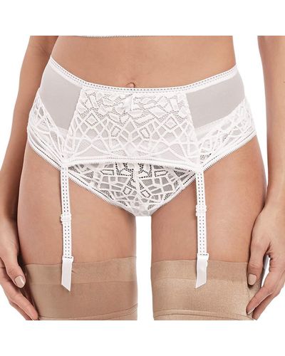 Freya Soiree Lace Suspender Garter Belt - White