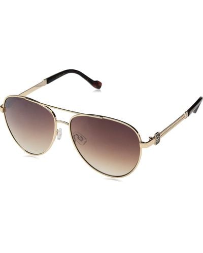 Jessica Simpson J5706 Metal Roped Uv Protective Aviator Sunglasses. Glam Gifts For - Black
