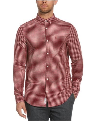 Original Penguin Jaspe Gingham Long Sleeve Button-down Shirt - Red