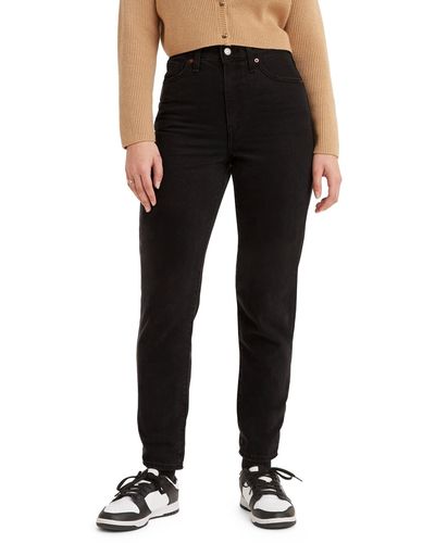 Levi's High Waisted Mom Jeans - Black
