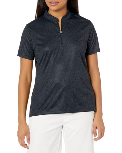 Greg Norman Collection Tropical Agerie S/s Zip Polo - Blue