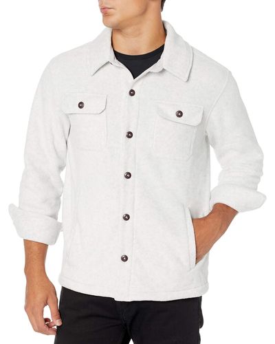Amazon Essentials Long-sleeve Polar Fleece Shirt Jacket - White