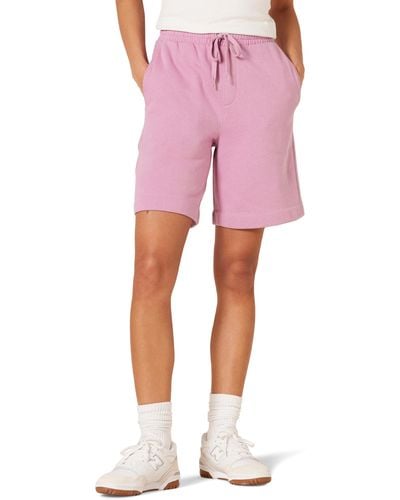 Amazon Essentials Fleece-Bermudashorts mit hoher Taille - Pink