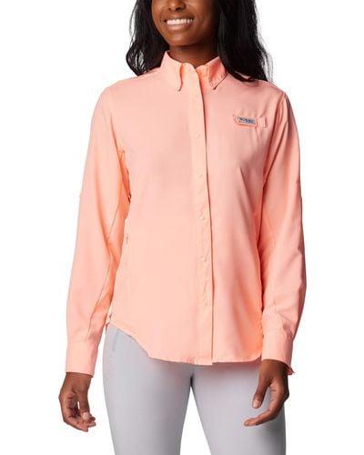 Columbia Pfg Tamiami Ii Long Sleeve Shirt - Pink