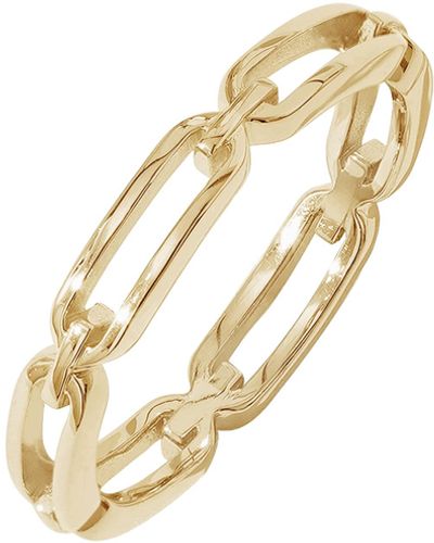 Amazon Essentials 14k Gold Plated Sterling Silver Chain Link Band Ring Size 6 - Metallic