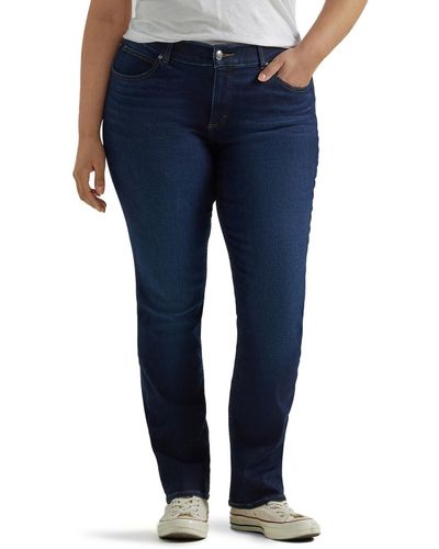 Lee Jeans Plus Size Ultra Lux Comfort with Flex Motion Straight Leg Jeans - Blau