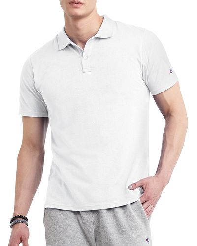 Champion , Comfortable Athletic, Best Polo T-shirt For , White With Taglet, Small