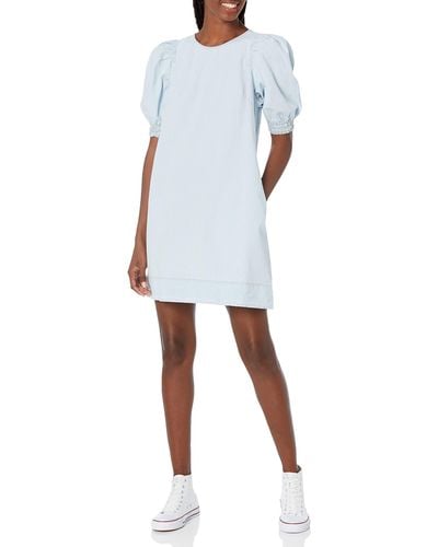 Velvet By Graham & Spencer Womens Naomi Chambray T-shirt Casual Dress - White