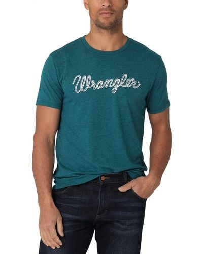 Wrangler , Classic Cyan Rope Logo, Xx-large - Green