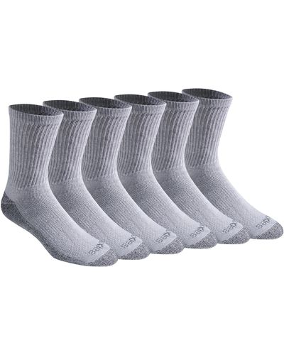 Dickies Dri-tech Moisture Control 6-pack Comfort Length Crew Socks - Gray