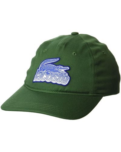 Lacoste Twill Baseball Hat With Croc Patch - Green