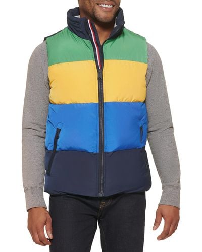 Tommy Hilfiger Quilted Stand Collar Vest - Blue