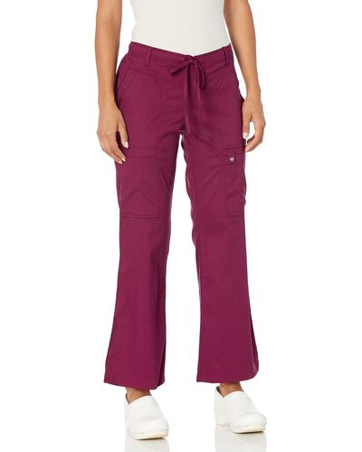 CHEROKEE Scrubs Luxe Jr. Fit Low Rise Drawstring Cargo Pant - Red