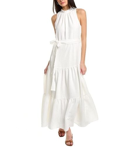 Anne Klein Bubble Crepe Midi Dress - White