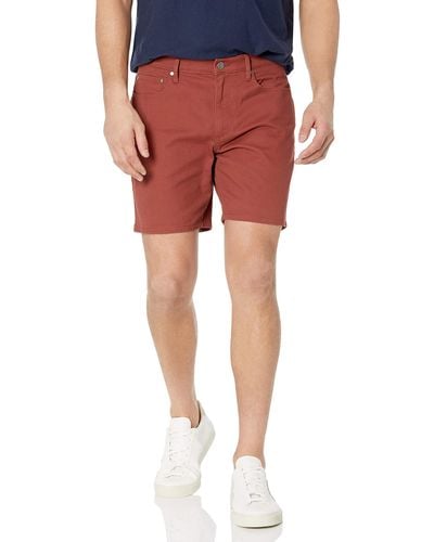 Amazon Essentials Pantalón Corto Ajustado en Tejido elástico con 5 Bolsillos y Entrepierna de 17,8 cm Hombre - Rojo
