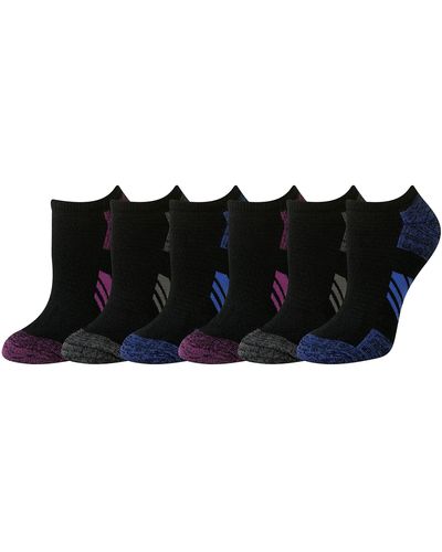 Amazon Essentials 6-pack Performance Cotton Cushioned Athletic Ankle Socks, Black, Shoe Size: 6-9