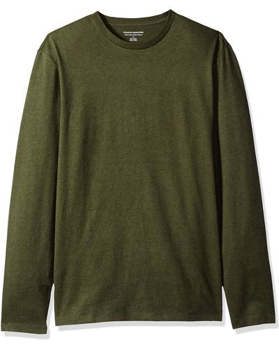 Amazon Essentials Slim Fit T-shirt Met Lange Mouwen Olive Heather - Groen