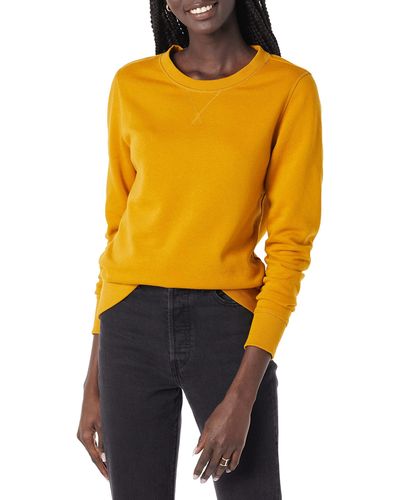 Amazon Essentials French Terry Fleece Crewneck Sweatshirt - Yellow