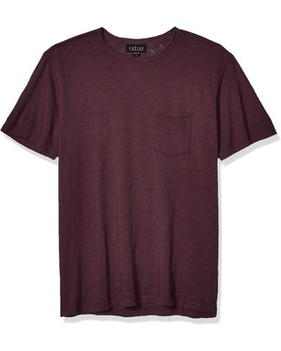 Velvet By Graham & Spencer 's Chad Ss Cotton Pocket Tee - Purple