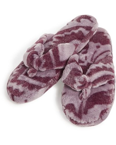 Vera Bradley Fleece Flip Flop Slippers - Purple